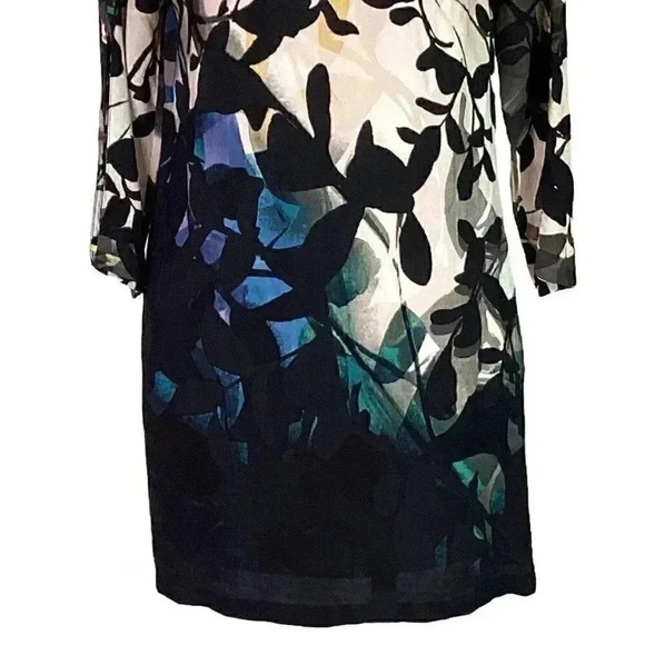 Anthropologie Maeve Womens S Shaded Garden Floral Dress Multicolor Split Sleeve - Picture 3 of 14